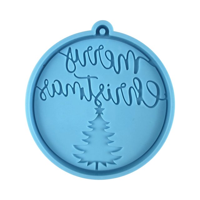 Agiferg Ornements de Noël Moules Pendentifs Ronds pour Résine Époxy Bricolage Bijoux Porte-Clés