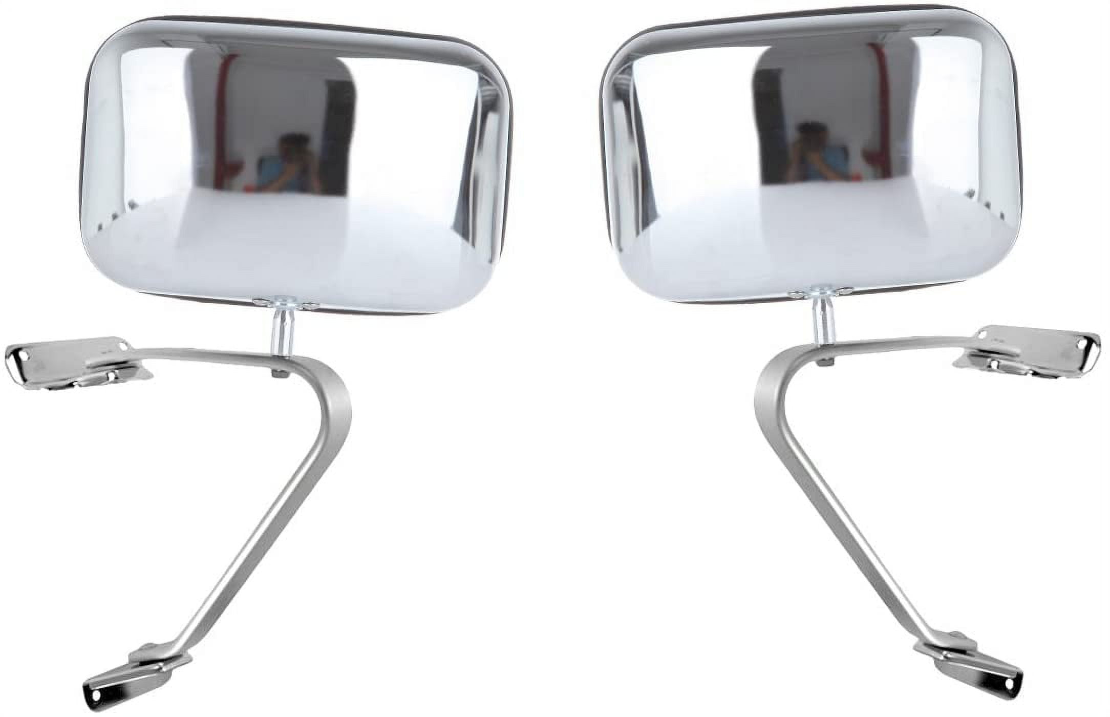 CCIYU Driver Right Side View Mirror Non-Heated Chrome Fits for 1980-1996 For Ford Bronco 1980-1984 For Ford F100 1980-1996 For Ford For F150 1980-1997 For F250 For F350 For F450 1983-1992 Range