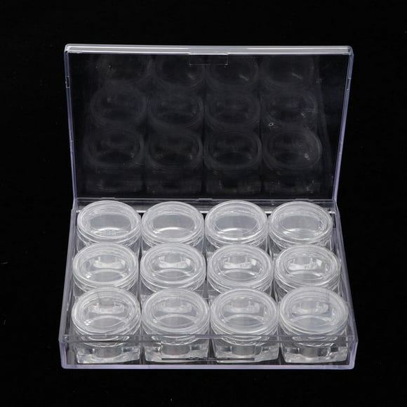 Caja de almacenamiento de 12 piezas de Puntas de uñas Contenedor de píldoras Herramientas de manualidades Yinane Estuche de almacenamiento de puntas de uñas