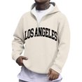 thumbnail image 3 of Los Angeles Quarter Zip Pullover Men Long Sleeve Graphic Hooded Sweatshirt Mens Hoodie Fashion Streetwear, 3 of 5