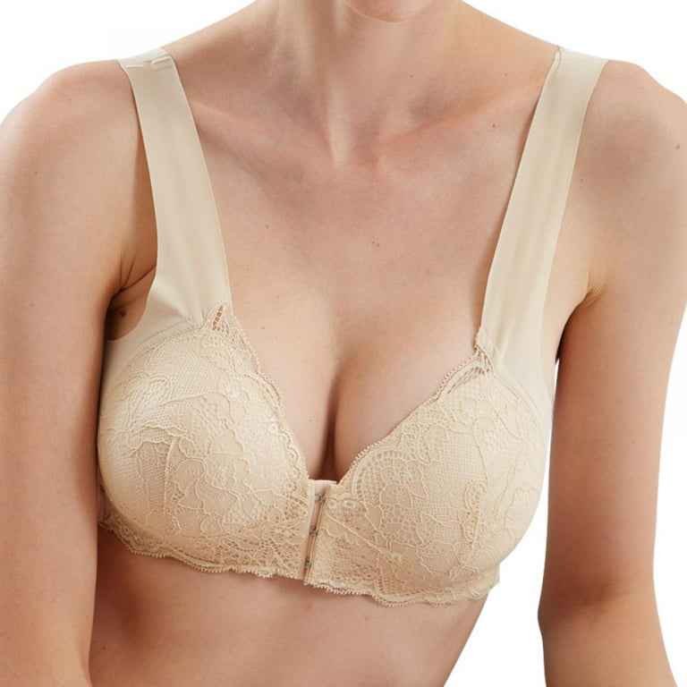 Womens Deep V Neck Plunge Bra Front Closure Lace Breathable