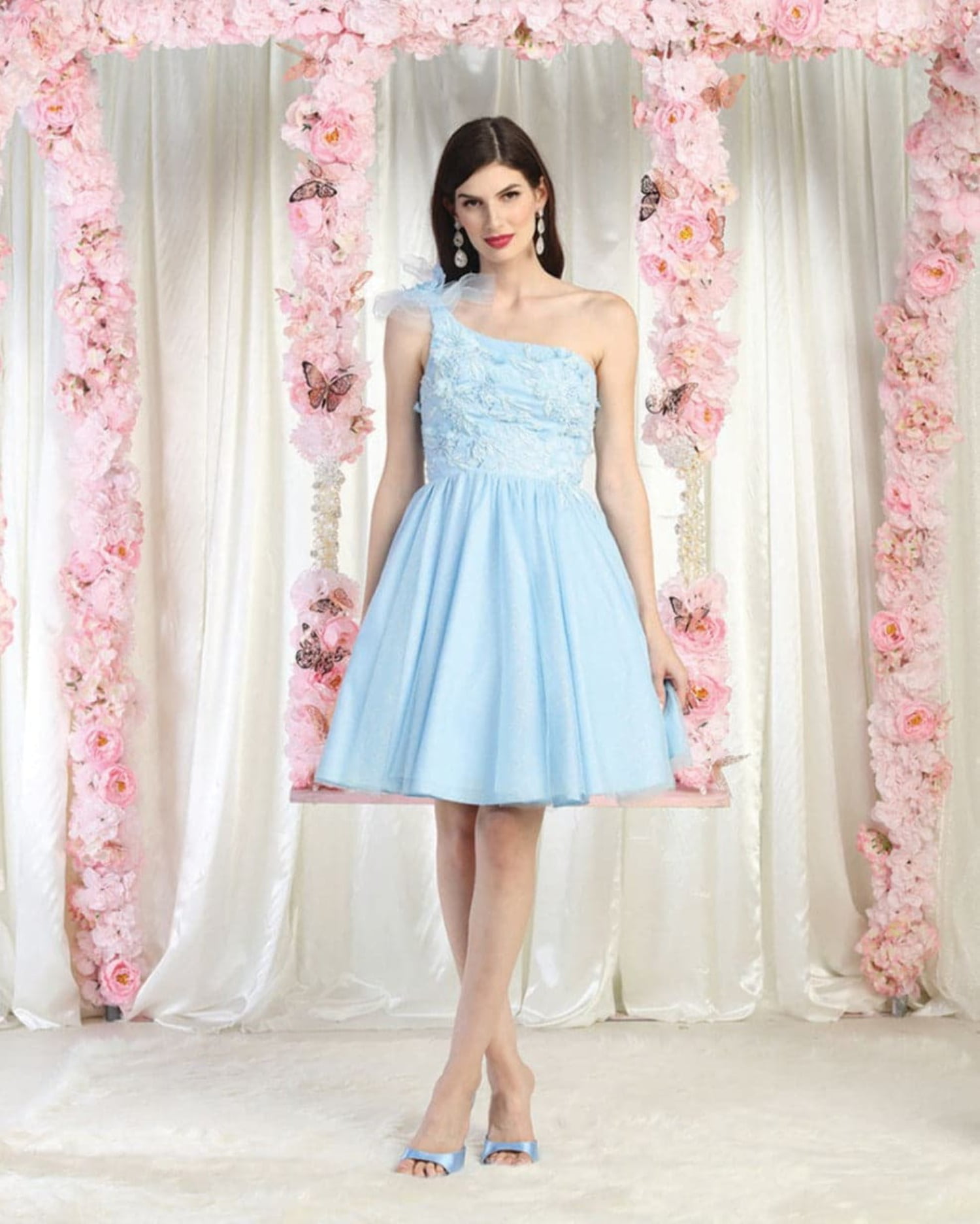 May Queen MQ1952 Juniors Womens 3D Floral Applique Corset May Queen MQ1952 Juniors Womens 3D Floral Applique Corset