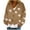 Khaki, variant on Women's Fuzzy Fleece Cardigan Sweaters Casual Long Sleeve V Neck Heart Print Button down Knit Coats Cozy Sweater Jackets(Yellow,Medium)