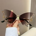 thumbnail image 6 of Luxury Diamond Y2K Eyewear Bling Sun Glasses Purple Sunglasses for Women Butterfly Sunglasses Ladies Shades BLUE BROWN, 6 of 8