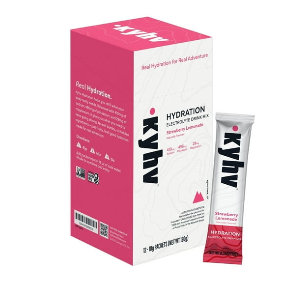 Kyhv Nutrition Hydration Electrolyte Drink Mix Strawberry Lemonade 12 Sticks
