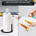 thumbnail image 2 of Paper Towel Holder with Spray Bottle, Stainless Steel Countertop Paper Towel Holder, One-Handed Operation Kitchen Paper Towels Holde(Black), 2 of 5