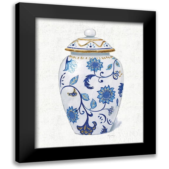 Adams, Emily 12x14 Black Modern Framed Museum Art Print Titled - Flora Chinoiserie I Textured