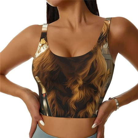 Matuu Cow With Butterflies Lilies for Women s Sports Bra - Soft  Comfortable and Breathable Sports Vest for Yoga  Fitness  and Dance-X-Large