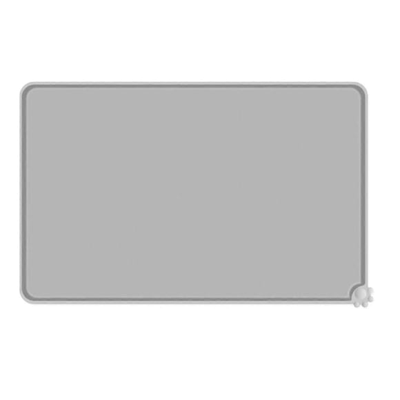 Tapis de Nourriture pour Animaux en Silicone - Tapis Antidérapants pour Chien Chat Imperméables - Tapis d'Eau pour Animaux - Gris