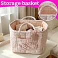 thumbnail image 3 of Storage Basket, Large Capacity Portable Rose Pattern, 1 Pack Sweet Aesthetic for Girls, Fabric Handled Organizer Basket for Bedroom Bathroom Closet Toys Cosmetics Clothes Storage, 3 of 5