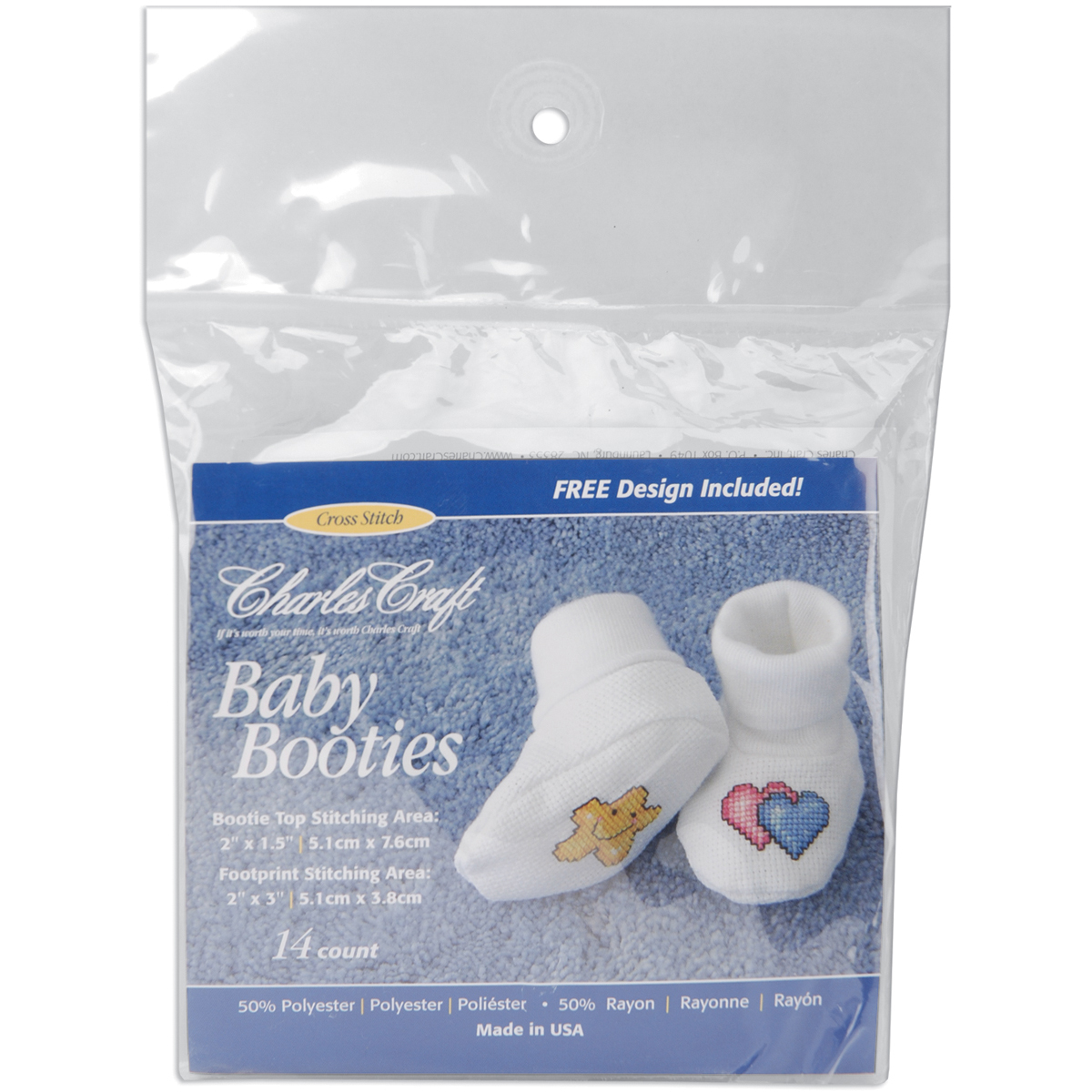 Charles Craft Baby Booties 14 Count-White - image 2 of 2