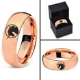 thumbnail image 4 of Tungsten Legendary Mythical Unicorn Band Ring 7mm Men Women Comfort Fit 18k Rose Gold Dome Polished, 4 of 4