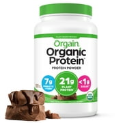 Orgain Organic Vegan 21g Protein Powder, Plant Based, Creamy Chocolate Fudge 2.7lb