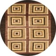 thumbnail image 1 of Ahgly Company Indoor Round Abstract Orange Abstract Area Rugs, 3' Round, 1 of 6