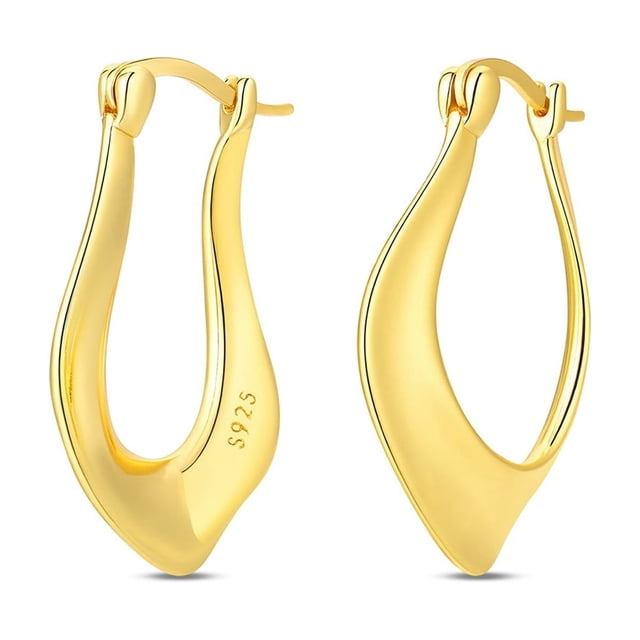 Arete Grande Dorado Bañado en Plata