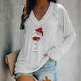 thumbnail image 2 of Camisas Navideñas Moda Mujer Casual Con Cuello en V Camiseta de Manga Larga Con Estampado Navideño Odeerbi  ODB121821, 2 of 4