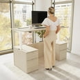 thumbnail image 2 of Stratus 72W Standing Desk with Drawers & Panel in Natural Elm - Engineered Wood, 2 of 8