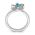 thumbnail image 2 of Sterling Silver Stackable Expressions Polished 0.10 Ct. Blue Topaz Flower Ring Size 8, 2 of 5