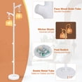 thumbnail image 6 of Gymax Dimmable Floor Lamp 2 Light Tree Trunk Wicker Shade Wood Grain Tube Living Room, 6 of 9