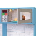 thumbnail image 3 of Lil' Jumbl Kids Kitchen Set, Wooden Pretend Play Kitchen with Icemaker, Microwave & More - Blue, 3 of 10