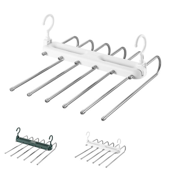 Pant Hangers Space Saving - Metal Multifunctional Closet Organizer, Heavy Duty Anti-Slip for Jeans Skirts Trousers Scarf Dorm