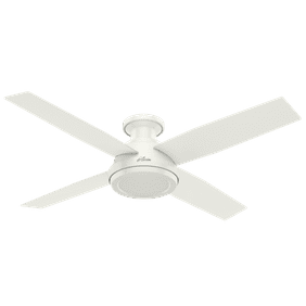 Hunter 52 Cranbrook Low Profile Gloss Black Ceiling Fan With Light With Handheld Remote