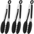 thumbnail image 6 of 7-Inch Mini Silicone Tongs Small Serving Tongs for Appetizers, Set of 3 (Red), 6 of 12