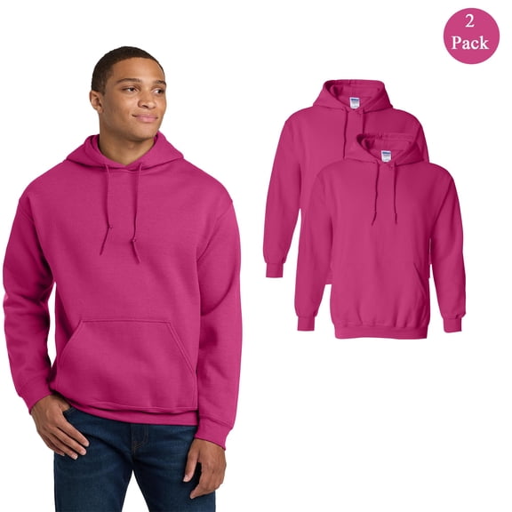 Gildan Men’s Heavy Blend Hooded Heliconia Sweatshirt, Pouch Pocket Pair Hoodie, S