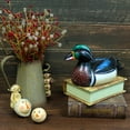 thumbnail image 2 of CVHOMEDECO. Primitives Hand Engraving and Painted Wood Wild Duck Farmhouse Figurine Mallard Decorative Accent, 12 Inch, 2 of 6