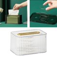 thumbnail image 3 of Caja de Pañuelos Dispensador de Pañuelos de Borde Redondeado para Organizador de Baño de Dormitorio Blanco Transparente+Caja de Pañuelos Dispensador D Soledad Caso de tejido, 3 of 9