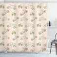 thumbnail image 1 of Surfboard Shower Curtain, Surfboards Transported On Vehicles Cars Bikes Motorcycles California, Fabric Bathroom Set with Hooks, 69W X 75L Inches Long, Peach Brown Olive Green, by Ambesonne, 1 of 3