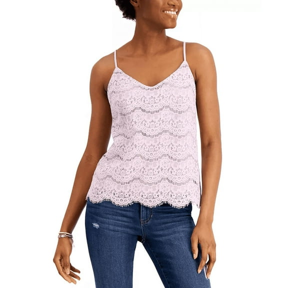 Love, Fire Juniors' Lace Sleeveless V-Neck Camisole Top Light Purple S, $34 NWT