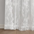 thumbnail image 3 of No. 918 Lillemor 2-pack Vintage Floral Lace Sheer Rod Pocket Curtain Panel Pair, White, 50"W x 84"L (2 Panels), 3 of 6