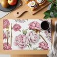 thumbnail image 2 of Pink Flower Placemats Set of 1, Watercolor Floral Green Leaf Plant Country Non-Slip Place Mats Washable Table Mats for Kitchen Dining Table Decorations Indoor/Outdoor, 2 of 9