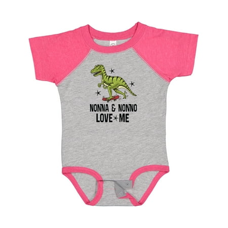 

Inktastic Nonna and Nonno Love Me Dinosaur Gift Baby Boy Bodysuit