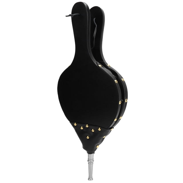 Soplador de aire manual de fuelle para chimenea, para acampar al aire libre, barbacoa, chimenea, herramientas para fuego, boquilla plateada
