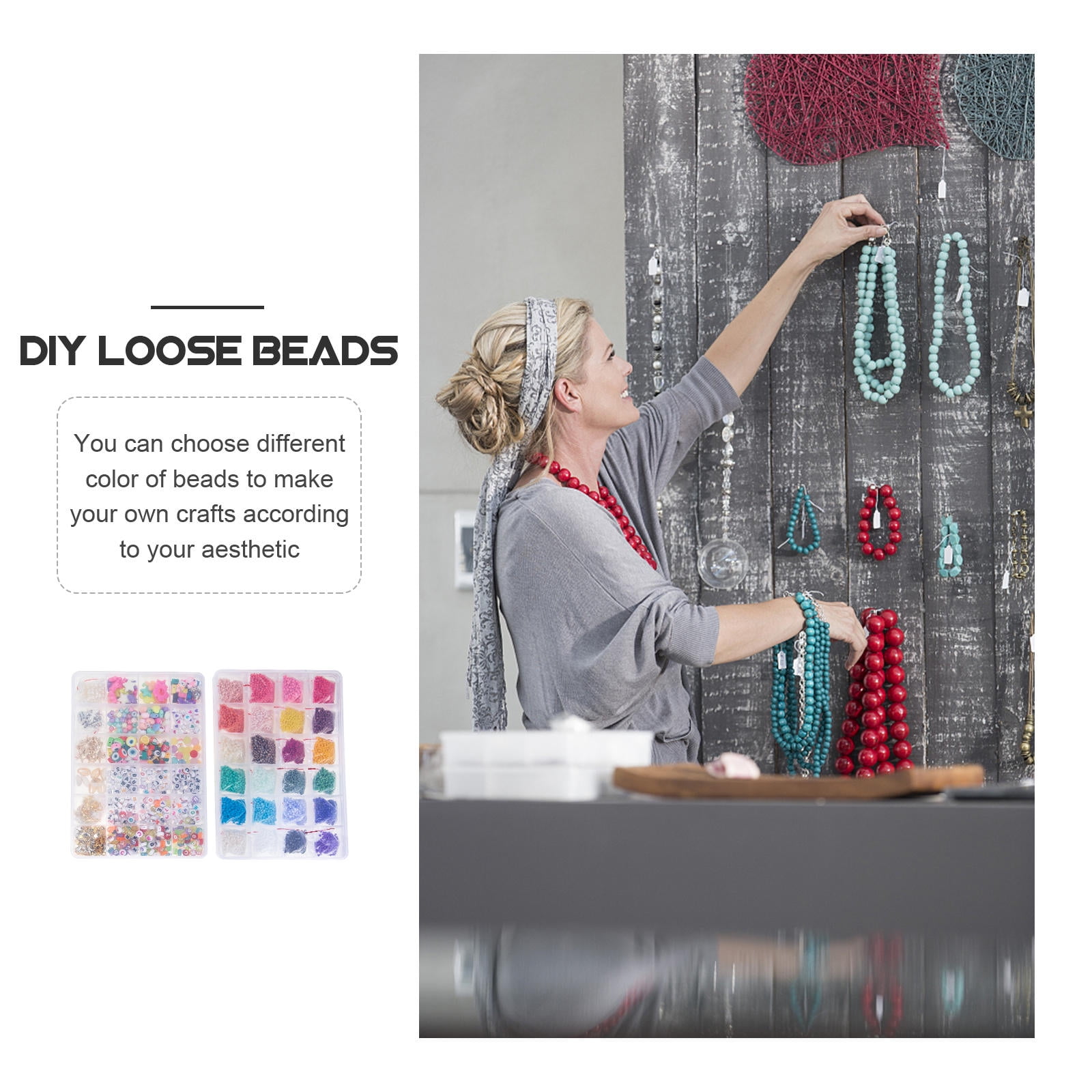 ETHZZLE Glass Bracelet Making Kit Set with Assorted Colors, Jewelry Craft Supplies for Handmade Accessories