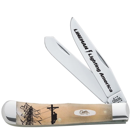 WR Case XX Pocket Knife 91445 LINEMAN SMOOTH NATURAL BONE TRAPPER(6254 SS)