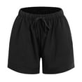 thumbnail image 6 of vigerkar Casual Shorts for Women Comfy Elastic Waist Drawstring Pocket Shorts Pants Black, L, 6 of 9