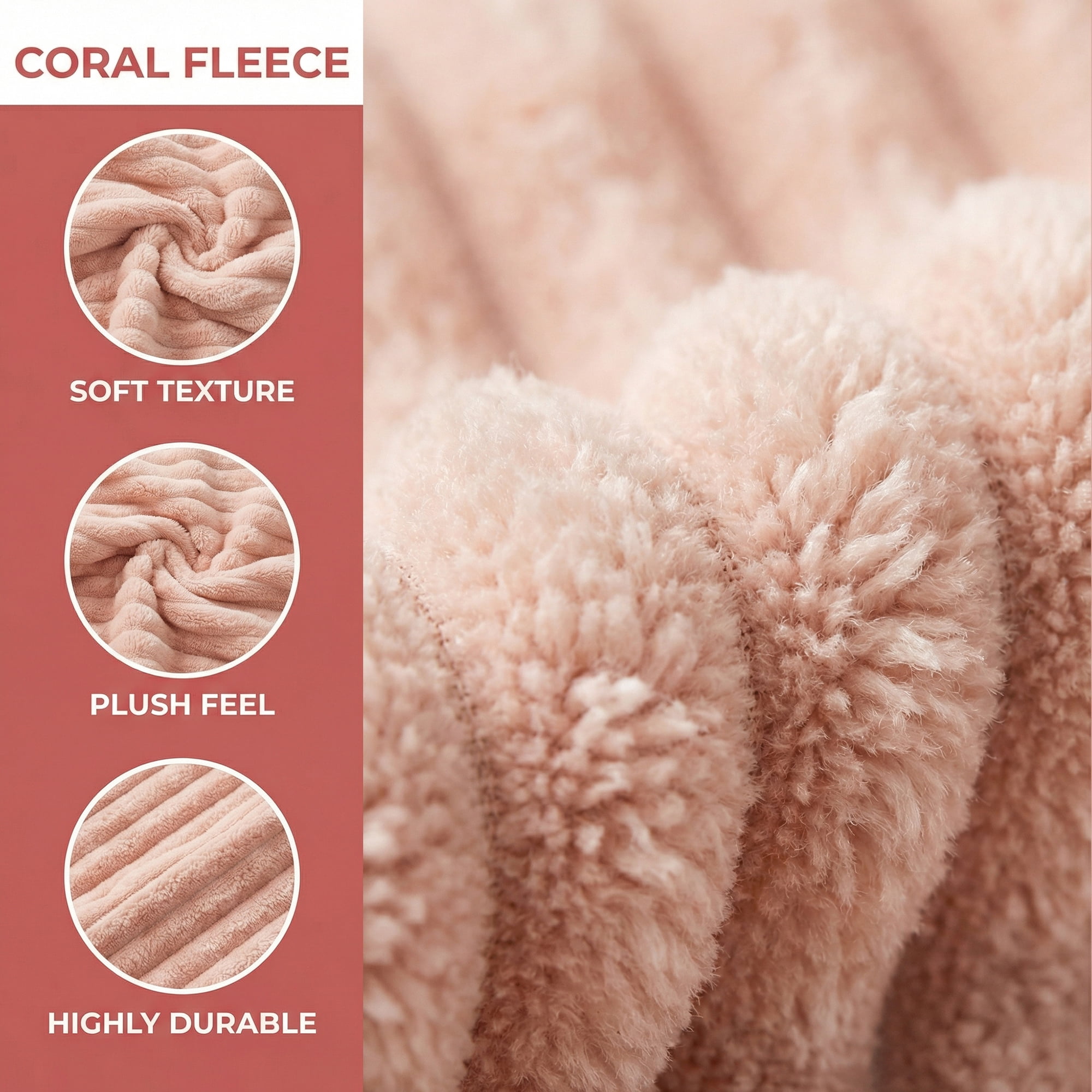 Unique Bargains Soft Absorbent Coral Fleece Towel 2 Pack Peach Pink/Sky Blue 55"x28"