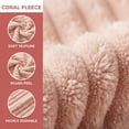 thumbnail image 3 of Unique Bargains Soft Striped Highly Absorbent Coral Fleece Bath Towel Peach Pink 55" x 28", 3 of 8