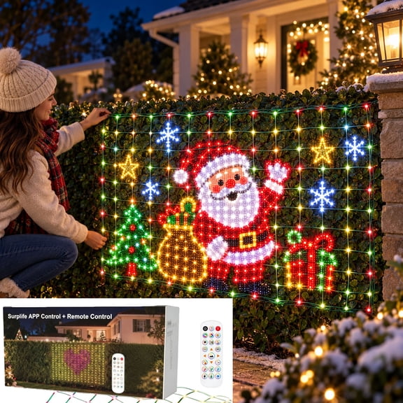Smart LED Curtain Lights Plug-In 400 LED Curtain Fairy Lights with App & Remote Sync Programmable Window Hanging Light Dynamic DIY for Indoor Outdoor Backdrop Wall Decor