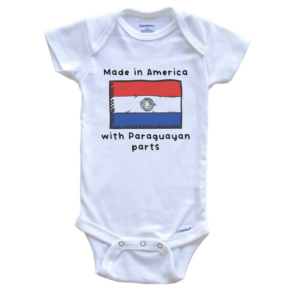 Made In America With Paraguayan Parts Paraguay Flag Baby Bodysuit
