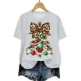 thumbnail image 6 of Dmsael Christmas T Shirts Christmas Graphic Shirt for Women Casual Holiday Short Sleeve Tee Xmas Funny Printed Winter Tshirt Tops White,M, 6 of 6