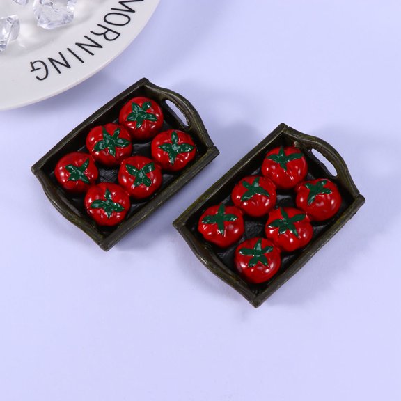 MLINS Creative Resin Food Fridge Magnets Multi Colorful Simulation Tomatoes for Kitchen Decor 2pcs