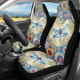 thumbnail image 2 of Yuyamidu Boho Flowers Car Front Seat Covers 2 pcs Set Dragonfly Vehicle Seat Protective Covers, Fit Most Cars, Sedan, Truck, SUV, Van, 2 of 7