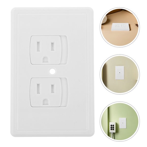 FONDOTIN 4Pcs White ABS Wall Plug Covers with Self Closing Automatic Sliding Design