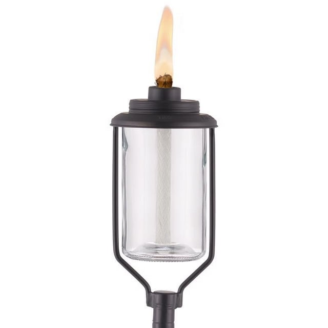 Linterna Fuel Lamp TIKI OUTDR de cristal, negra y transparente
