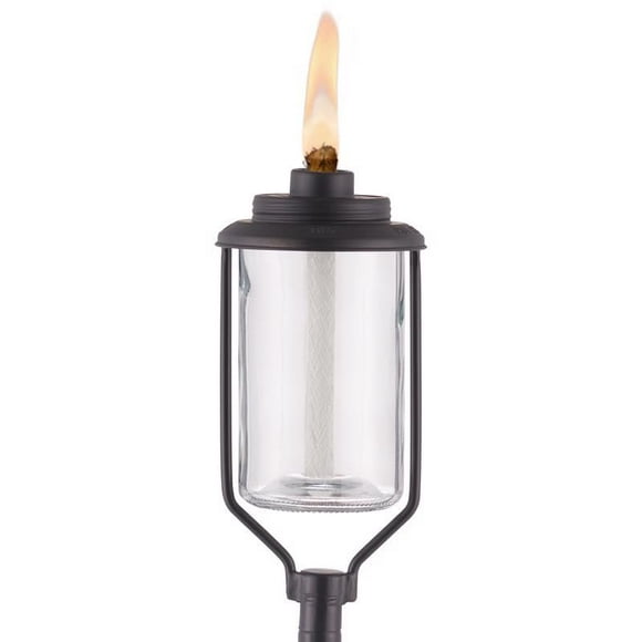 Linterna Fuel Lamp TIKI OUTDR de cristal, negra y transparente