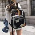 thumbnail image 6 of Large Clear PVC Backpack Heavy Duty See Through Backpack for Adults Work Travel, Cosmic Cherry Moon Printed 12L, 6 of 8